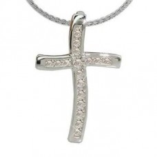 0.37ct Si/g Round Diamond Cross Pendant