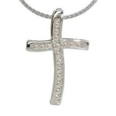 0.36 Si/f Round Diamond Cross Pendant