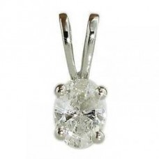 Oval Diamond Solitaire Pendant