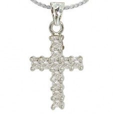 Classic Round Diamond Cross Pendant