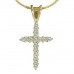 Traditional Round Diamond Cross Pendant