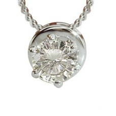 Six Claw Round Diamond Solitaire Pendant