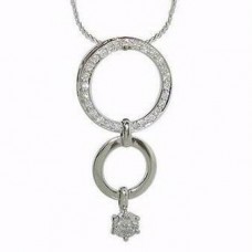 Dual Circle Round Diamond Pendant Dual Circle Round Diamond Pendant