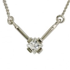 Princess Cut Diamond Necklace