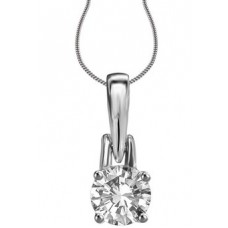 Modern Round Diamond Solitaire Pendant