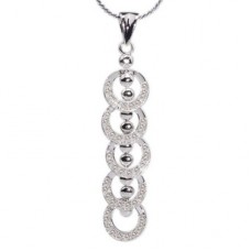 Five Circle Drop Round Diamond Pendant
