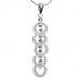 Five Circle Drop Round Diamond Pendant