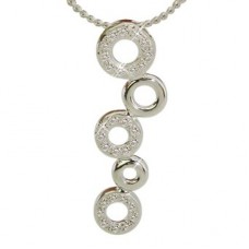 Five Circle Round Diamond Drop Pendant