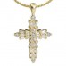 Round & Baguette Diamond Cross Pendant