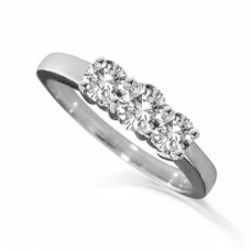 Sgl Certified 0.58ct I/fg Round Diamond Trilogy Ring