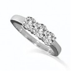 0.47ct Si2/g Four Prong Set Round Diamond Trilogy Ring