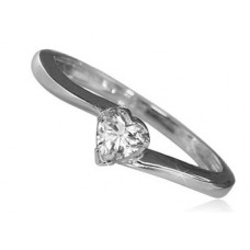 Twist Heart Diamond Engagement Ring
