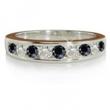 Round Eternity Black Diamond Ring