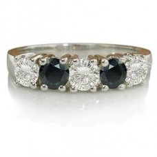 Round Eternity Black Diamond Ring