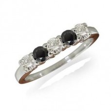 Round Eternity Black Diamond Ring