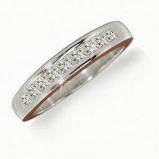 18ct White Gold 0.45ct Si/e Princess Diamond Half Eternity Ring