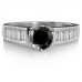 Round Black Diamond Shoulder Set Ring