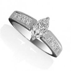 Marquise Diamond Shoulder Set Ring
