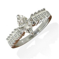 Marquise Diamond Shoulder Set Ring