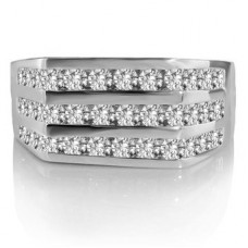 0.86ct Si/fg Diamond Set Men's Ring