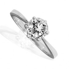18ct White Gold 0.24ct Si2/f Round Diamond Solitaire Ring