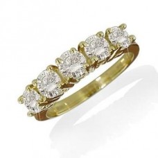 5 Stone Round Diamond Half Eternity Ring