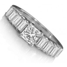 0.75ct I1/g Princess & Baguette Diamond Ring