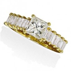 Princess Diamond Shoulder Set Ring