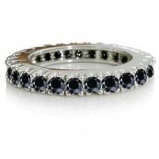 Round Eternity Black Diamond Ring