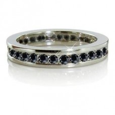 Round Eternity Black Diamond Ring