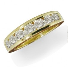 18ct Yellow Gold 0.48ct Vs/e Round Diamond Half Eternity Ring