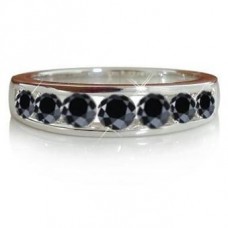 Round Eternity Black Diamond Ring