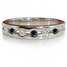 Round Eternity Black Diamond Ring