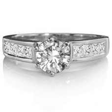 0.50ct Si2/g Round Diamond Shoulder Set Ring