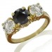 Round Black Diamond Trilogy Ring