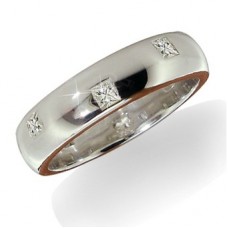0.35ct Si/g Palladium Diamond Wedding Ring