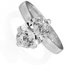 Six High Prong Oval Shaped Diamond Engagement Ring