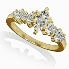 Marquise Diamond Shoulder Set Ring