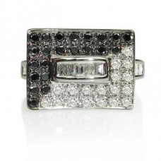 1.00ct I1/gh Black & White Diamond Ring