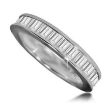 1.00ct Si1 F Channel Set Baguette Eternity Diamond Ring