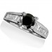 Round Black Diamond Shoulder Set Ring