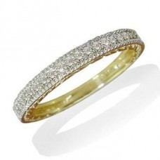Round Diamond Engraved Half Eternity Ring