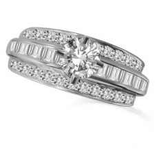 Round/baguette Diamond Designer Ring