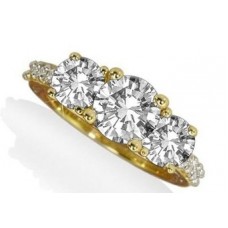 1.00ct I1/g Round Diamond Trilogy Ring