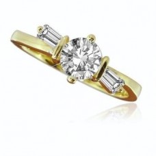 Unique Round & Baguette Diamond Trilogy Ring
