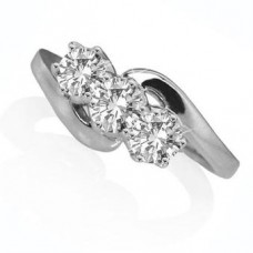 0.60ct Vs1/fg Round Diamond Trilogy Ring