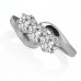 0.60ct Vs1/fg Round Diamond Trilogy Ring