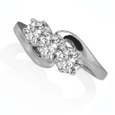 0.75ct Vs2/f Round Diamond Trilogy Ring