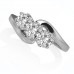 0.75ct Vs2/f Round Diamond Trilogy Ring