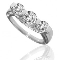 Modern Round Diamond Trilogy Ring